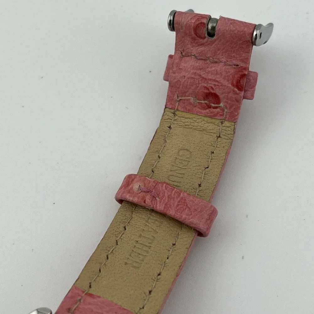 Marcel Drucker Collection Watch 32mm Case Pink MOP Dial Leather Band New Battery